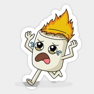 Marshmallow On Fire Sticker